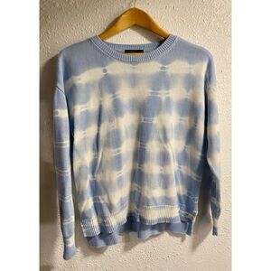 Design History Sky Blue and White women’s Crewneck Sweater, large